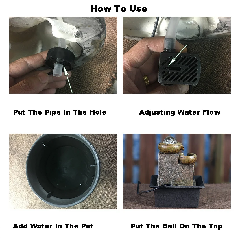 Gifts Desktop Water Fountain Portable Tabletop Waterfall Kit Soothing Relaxation Zen Meditation Lucky Fengshui Home Decorations 17