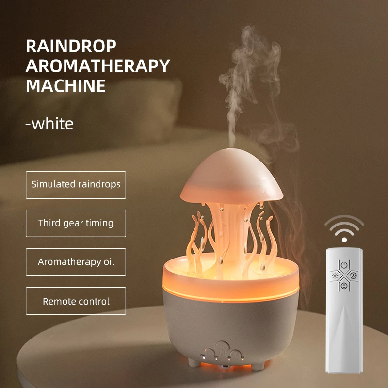 Rotate Raindrop Aromatherapy Machine Simulated Seagrass Air Humidifier Remote Control 5
