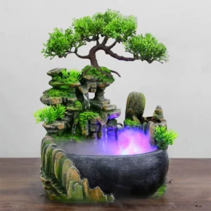 Wealth Feng Shui Company Office Tabletop Ornaments Desktop Flowing Water Waterfall Fountain 1