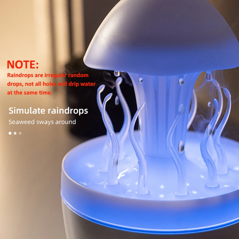 Rotate Raindrop Aromatherapy Machine Simulated Seagrass Air Humidifier Remote Control 2