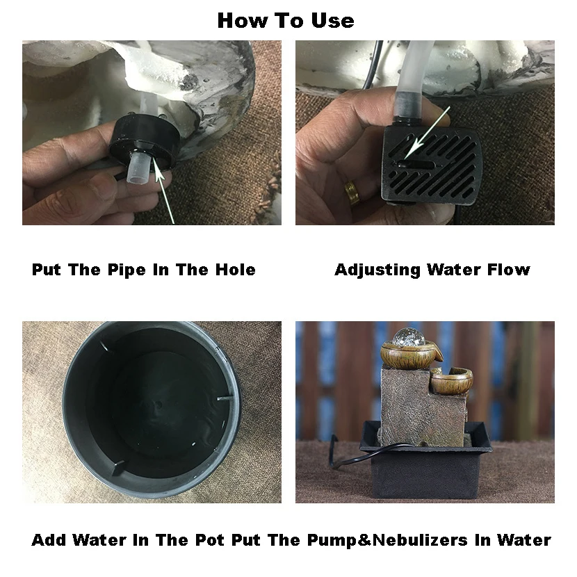 Wealth Feng Shui Company Office Tabletop Ornaments Desktop Flowing Water Waterfall Fountain 14