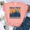 Women Pew Pew Print T-shirts 3